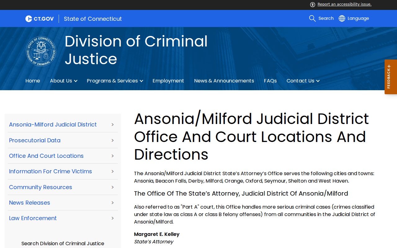 Milford GA 22 court information for West Haven bench warrants