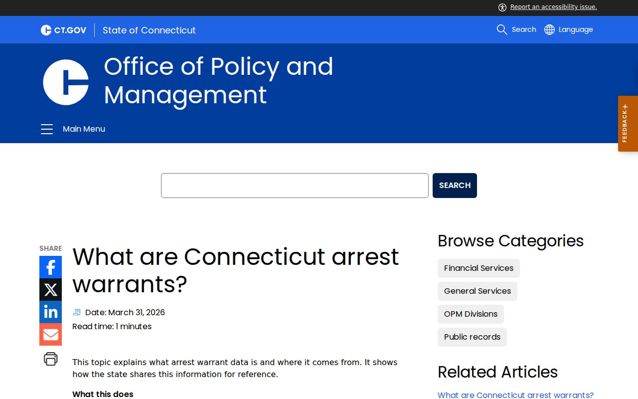 Connecticut official explanation of court and police roles in West Haven arrest warrants
